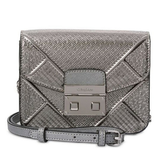 Calvin Klein Handbags - CALVIN KLEIN  silver hard crossbody bag